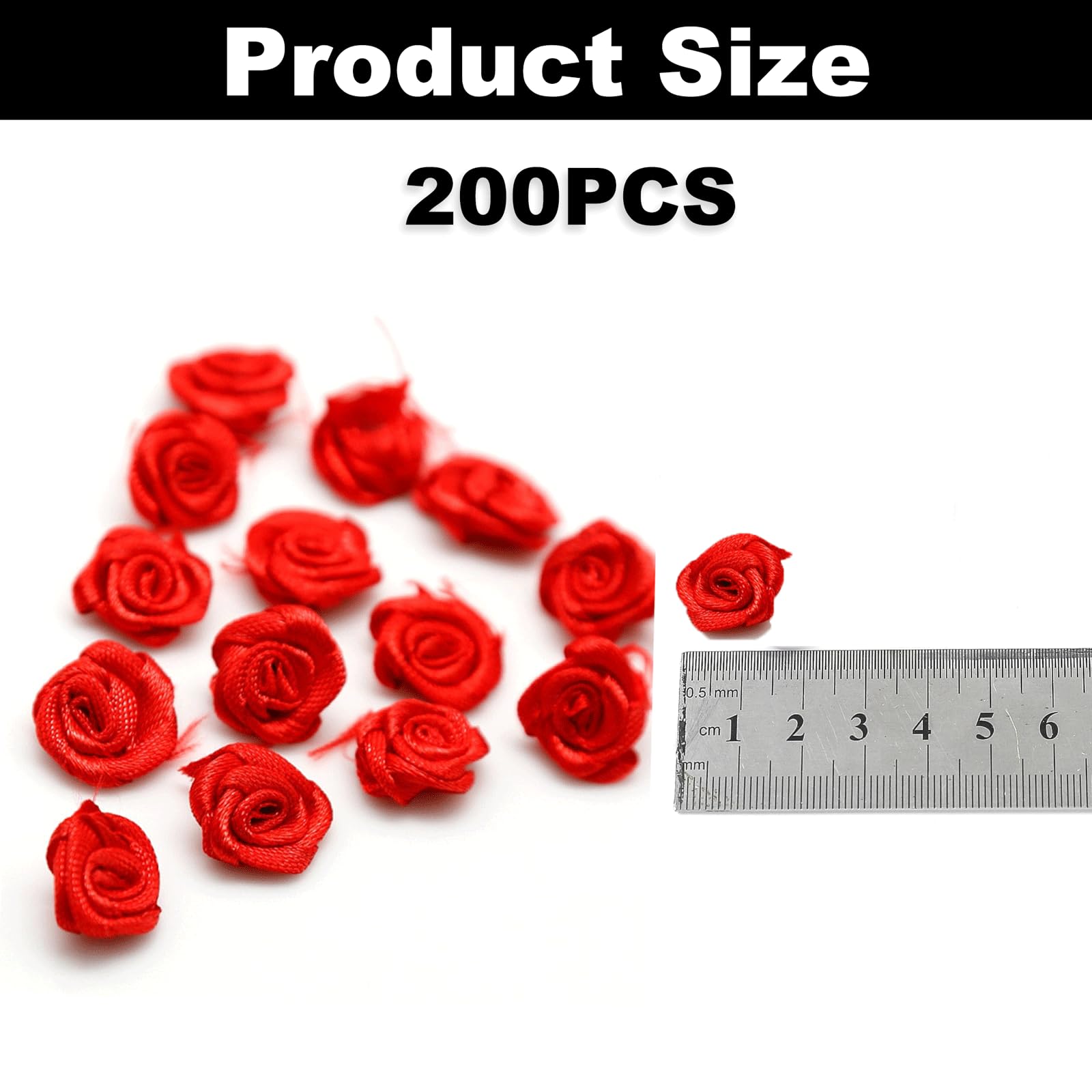 Amazon.com: 200PCS Red Ribbon Roses, Mini Artificial Fabric